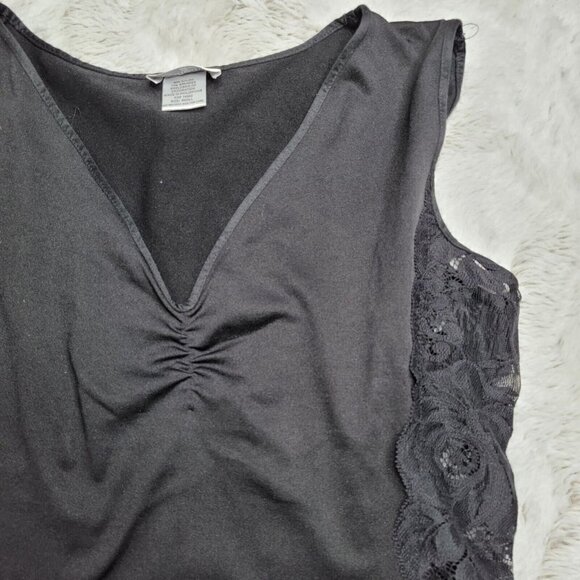 Y2K Cinema Etoile Lace Side Ruch Neck Detail V Neck Blouse Size S - Picture 5 of 11